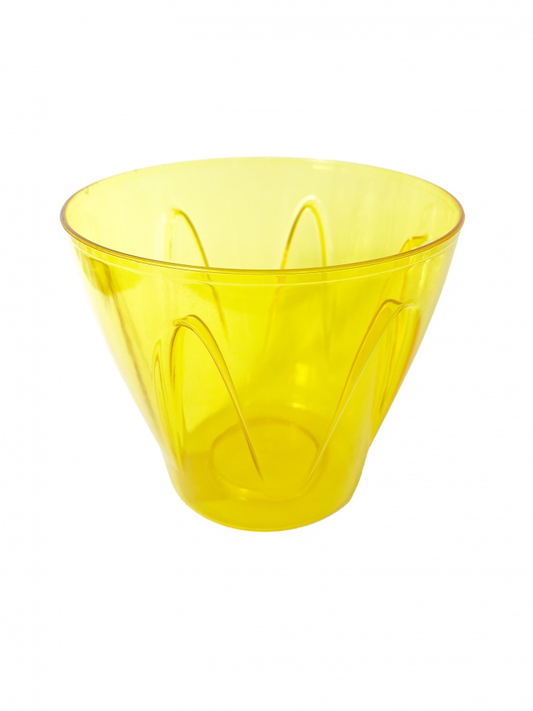 Кашпо пластик Аркада D 164 мм круглий жовтий