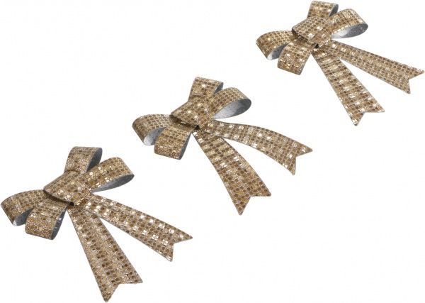 Набор новогоднего декора Бант модерн 11х12 см 3 шт золотой
