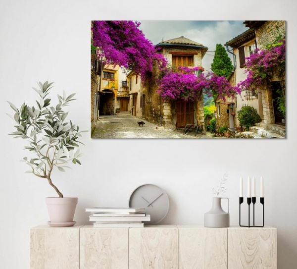 Картина на холсте Улица у цветах 60x100 см Dekor-Karpaty ЕО254 