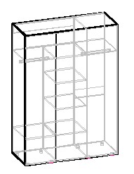 Шафа Вісент 3д МГ12 1500х586х2100 мм сантьяго софт / кашемір 