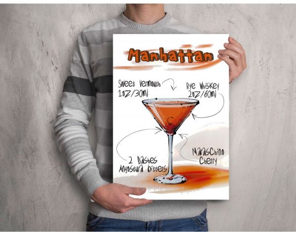 Постер Манхеттен белый 27x39 см