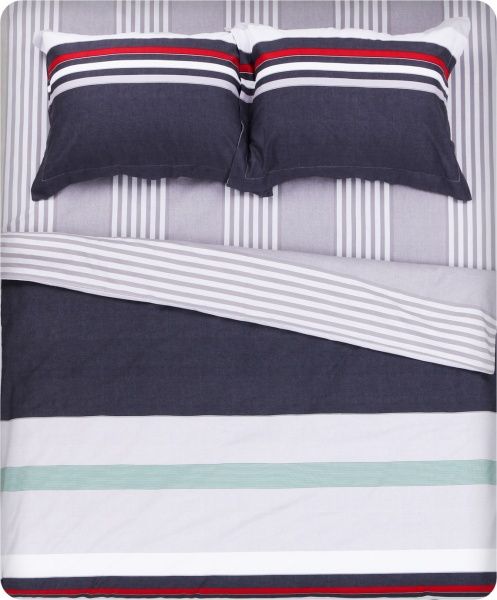 Комплект постельного белья Green Stripes 193 TC 1,5 серо-зеленый La Nuit 