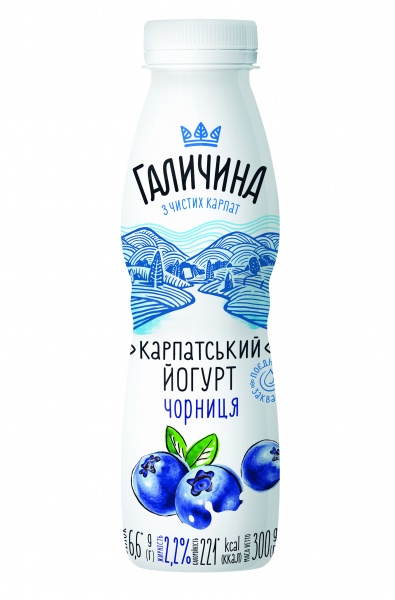 Йогурт Галичина Черника 2,2% 300 г 