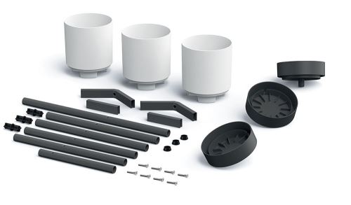 Підставка Prosperplast для квітів з 3-ма білими горщиками 420x395x1250 мм фігурний 39,6 л (69461-449) 