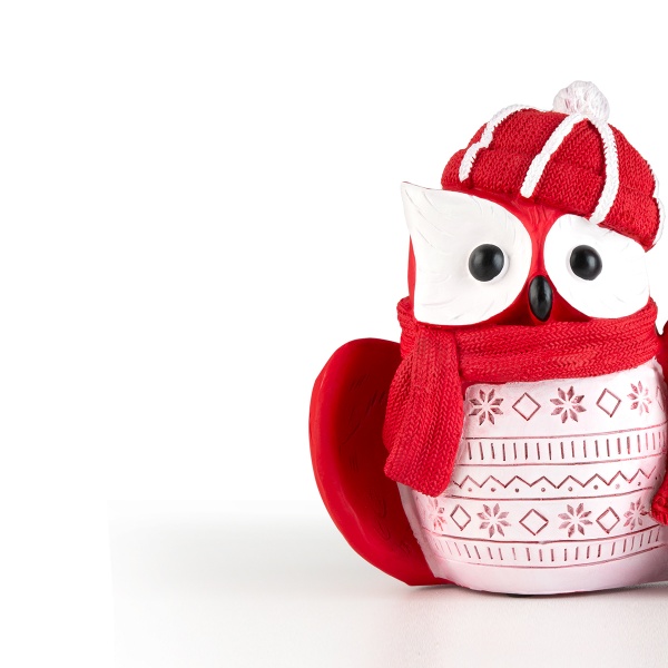 Декоративна новорічна фігура Три сови DH-ST-13 Red