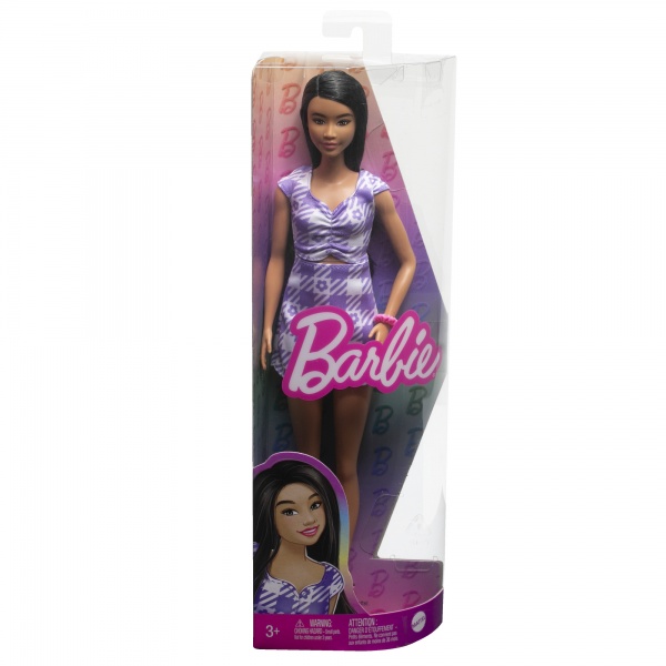 Кукла Barbie Модница в нежном платье с фигурным вырезом HPF75
