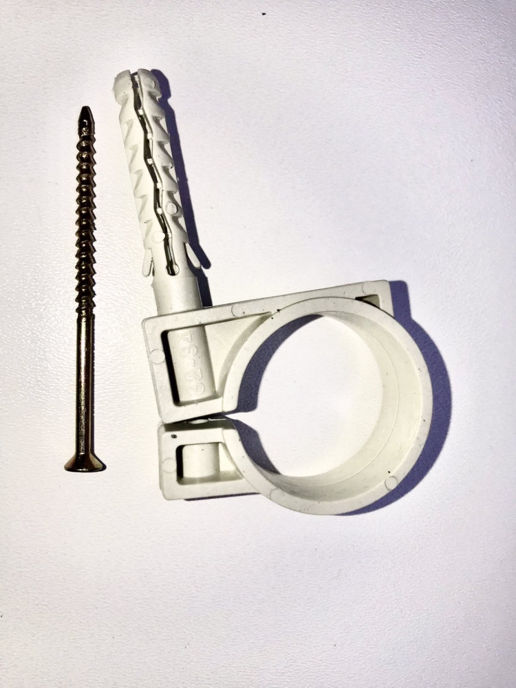 Обойма для труб Україна (ТОВ Відеодом) D32-34 с ударным шурупом (5 шт.)