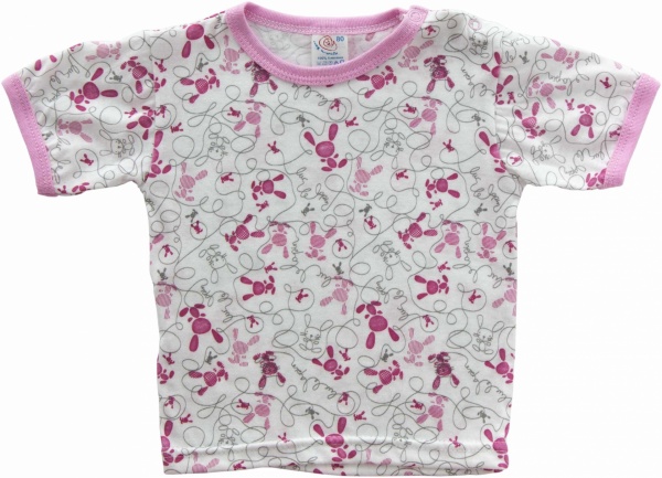 Футболка для девочек Моя планета Ф102 р.92 белый с розовым 