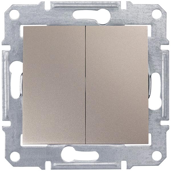 Вимикач подвійний Sedna SDN0600168 титан