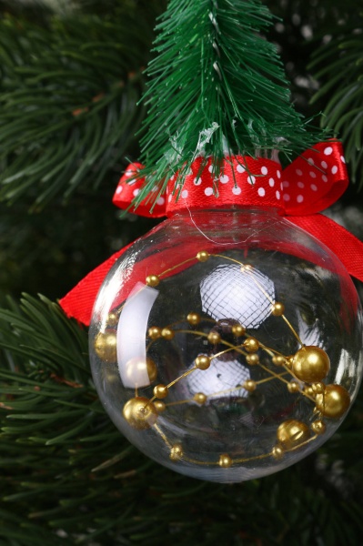 Декоративна підвіска Куля 13 см прозорий HFG20058