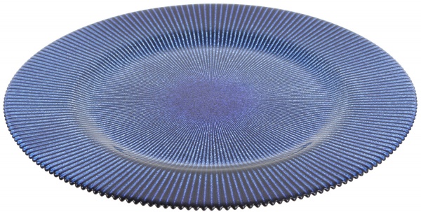 Блюдо Luce 33 см синє Dekor Cam 