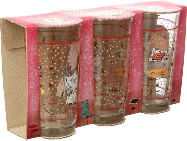 Набір склянок Шоколад 230 мл 3 шт. Gapchinska