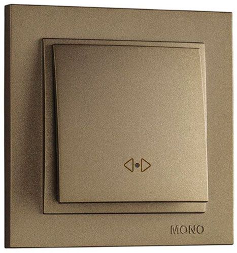 Вимикач перехресний одноклавішний Mono Despina без підсвітки 10 А 250В бронзовий 102-232325-112