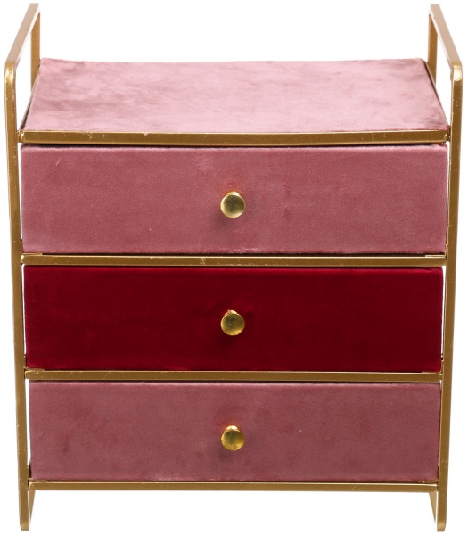 Комод-органайзер 3 ящика 21.5x14x24.5 см пудровый