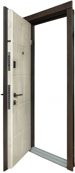 Двері вхідні Revolut Doors В-82 (квадро) Гладка/191 венге темний / дуб полярний 2050x850 мм ліві