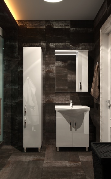 Дзеркало з шафкою ЮВЕНТА Trento TrnMC-100 права біла