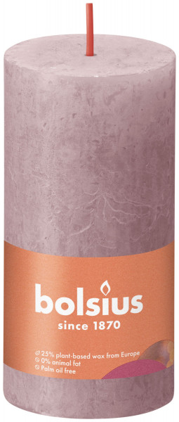 Свічка Рустік стовпчик SHINE 100/50 рожева Bolsius