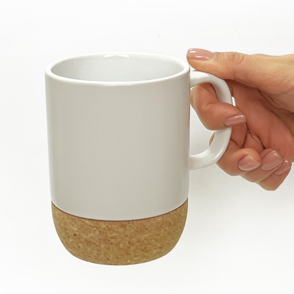 Чашка керамическая с подставкой 320 мл KP-14 WHITE