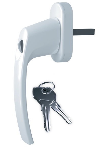 Ручка оконная кнопка-ключ ASTEX Venera біла Ral 9016 WH 108/37 