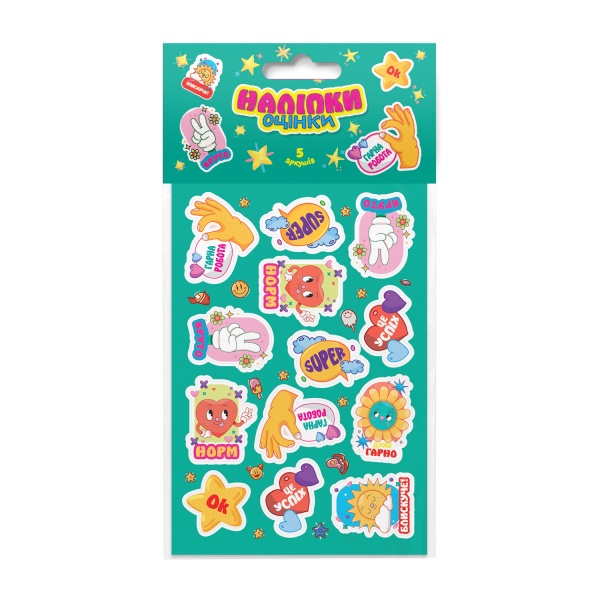 Набір наліпок Аркуш Сердечки 1В2786