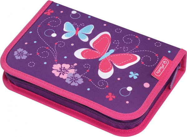 Пенал 31 предм Butterfly Purple 50014293 Herlitz фиолетовый