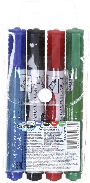 Набор перманентных маркеров Centrum 4 шт. 80270 80270 разноцветный 