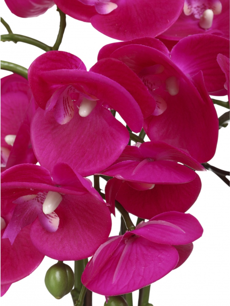 Квітка штучна Орхідея рожева в чорному керамічному горщику 62 см