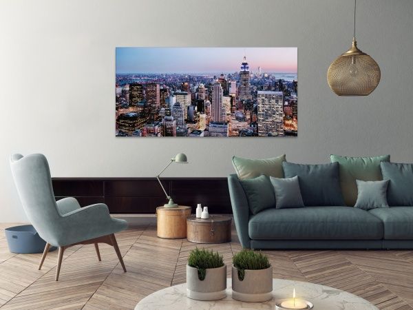 Репродукция Панорама города Нью-Йорк США 00007 96x48 см 