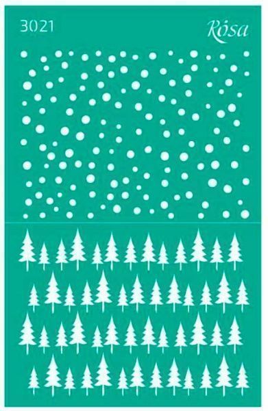 Трафарет многоразовый самоклеящий №3021 серия Новый год 130х200 мм Rosa Talent