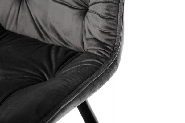 Стул обеденный Плото велюр серый/черный