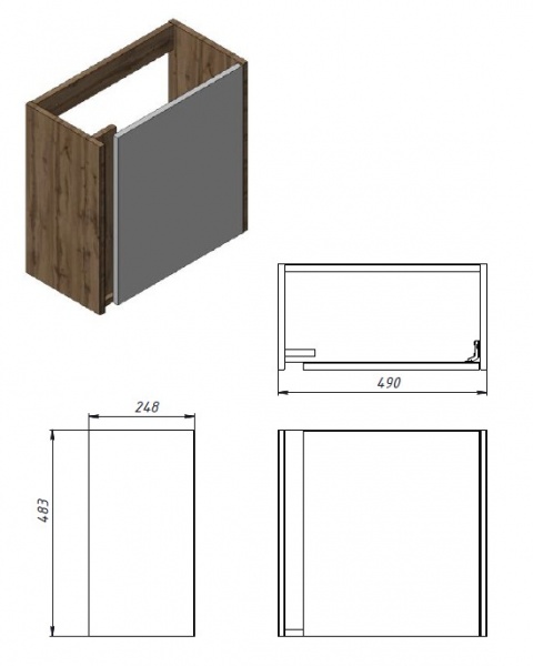 Тумба підвісна ЮВЕНТА Susie - 50 Дуб Вотан з умивальником 
