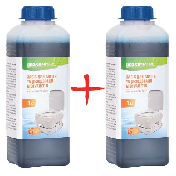 Средство для дезодорации биотуалетов Кемпинг 1 кг + 1 кг