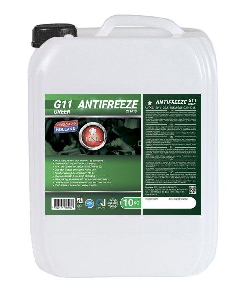 Антифриз GNL G11 -40°C G11 готовий 10л зелений (01110018)