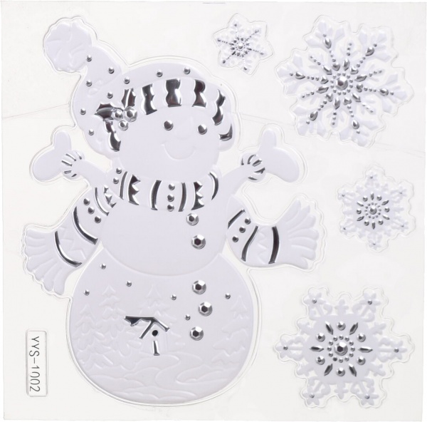 Наклейка декоративная силиконовая микс (4 дизайна) в ассортименте 17x17 см