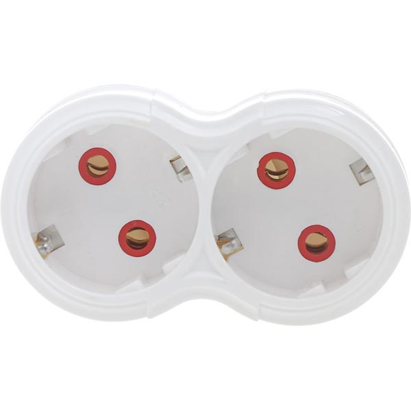 Двійник Fetih із заземленням 2 гн. білий 101-02 Y 