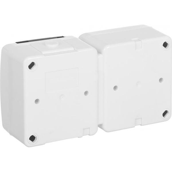 Розетка + вимикач із заземленням HausMark Gardena без шторок з кришкою білий HSN-BLK.H2C44G1W1G1WGC-WH