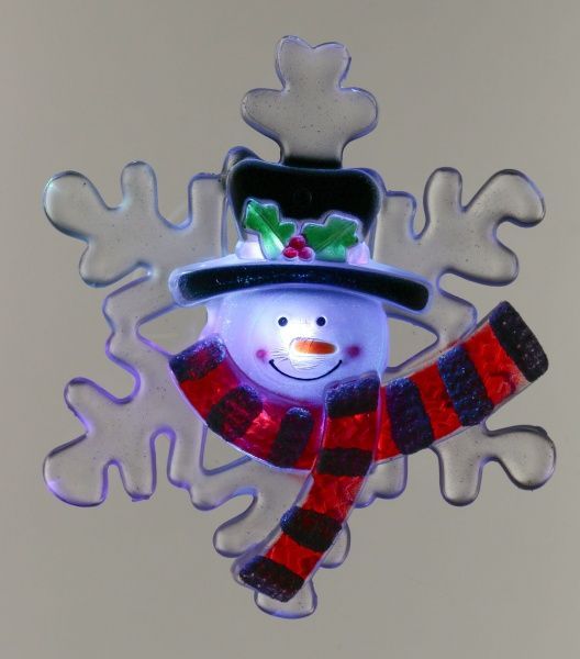 Декоративна фігура LED Сніжинка на присосці 13 см 