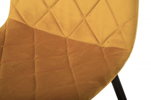 Стул обеденный Лацио велюр горчичный/черный