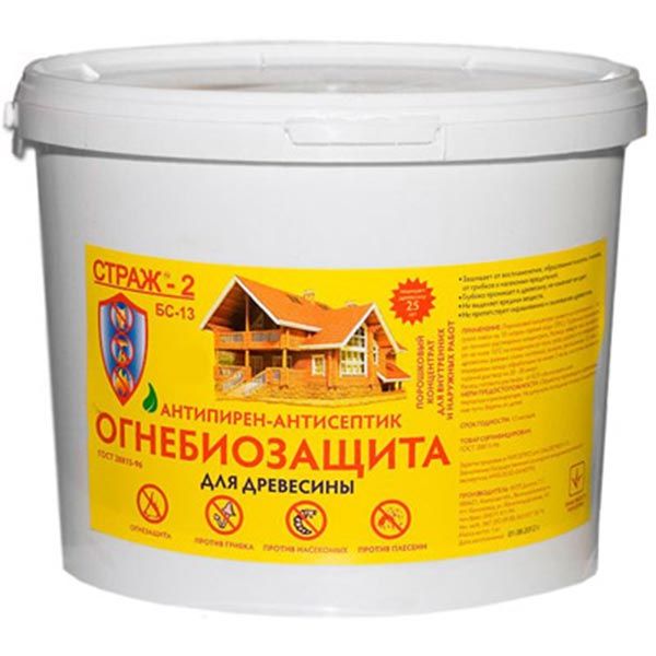 Огнебиозащита Страж-2 БС-13 сухая смесь ведро 4 кг