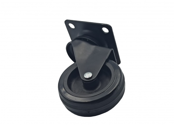 Ролик поворотный с площадкой термопл. резина D75 черный Burak 0752 ZSHSS