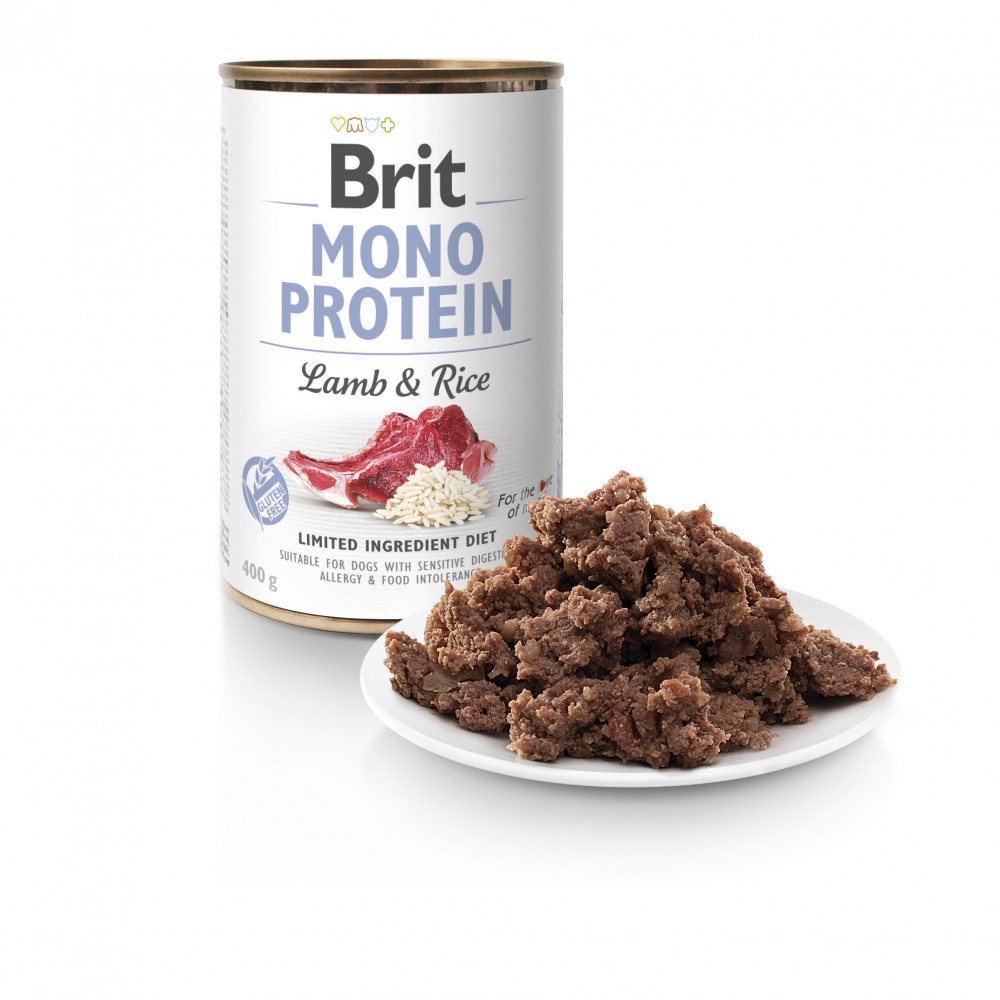 Консерва для собак для всех пород Brit Care Mono Protein ягненка и рис 400 г