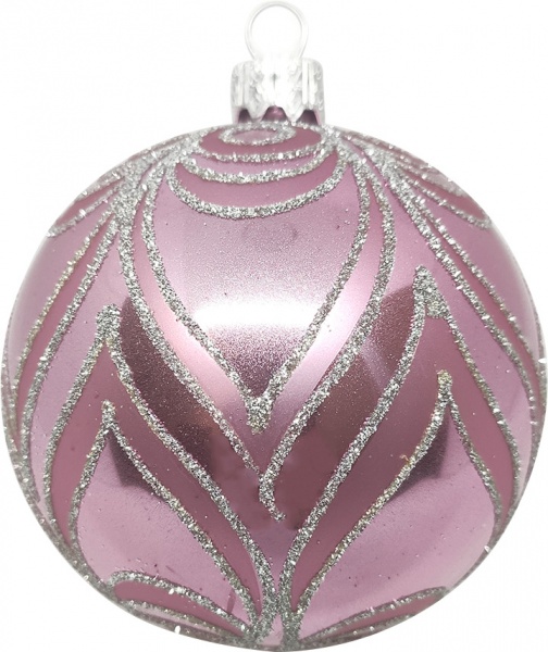 Куля новорічна 80 мм рожевий 8915