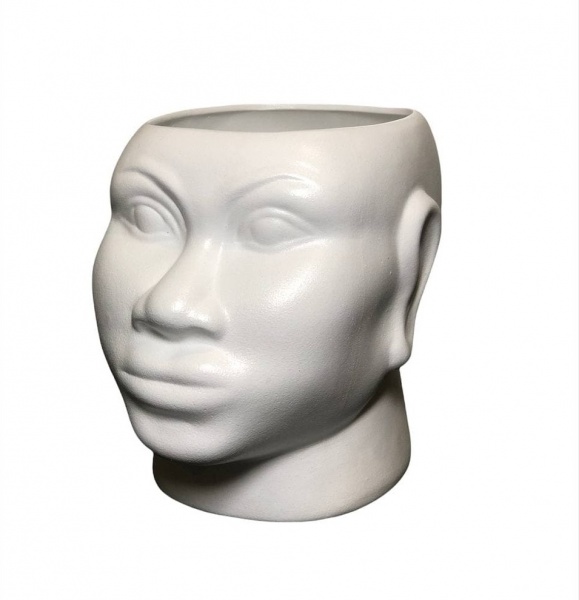 Ваза керамическая Nana ceramics Африканка 15,5 см белый муар 