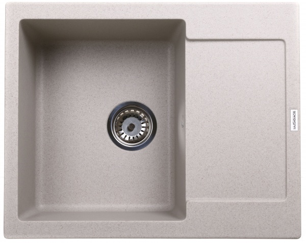 Мойка для кухни ScandiSPA Compact 615 бежевая с сифоном 