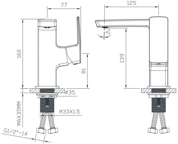 Змішувач для умивальника Imprese Grafiky ZMK041807012