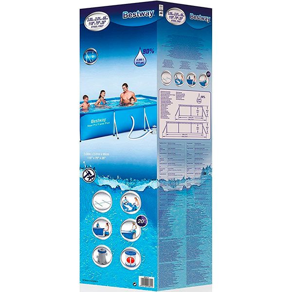 Бассейн каркасный Bestway 300x201x66 см с насосом