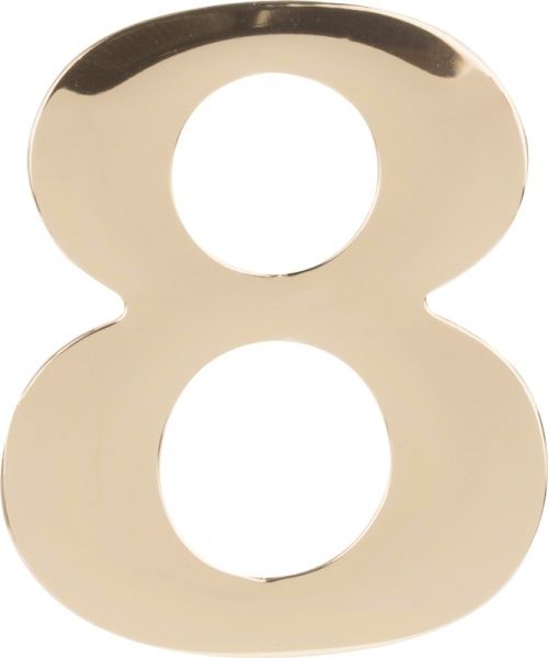 Цифра (наклейка) 8 пластик золотий 40 мм