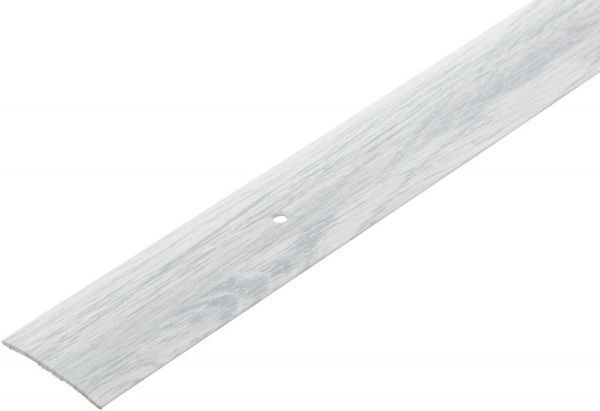 Профиль алюминиевый 1-А для напольного покрытия Лугалпроф гладкий с отверстиями 40x1800 мм дуб снежный 