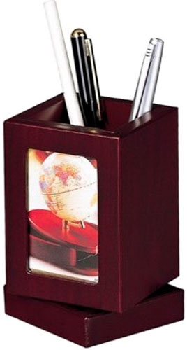 Підставка настільна для ручок з фоторамкою червоне дерево 1591FDU