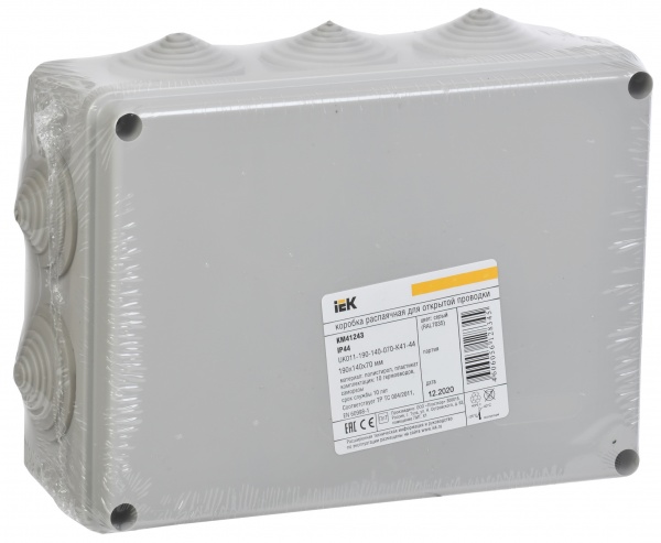 Коробка розподільча IEK КМ41243 пластик UKO11-190-140-070-K41-44